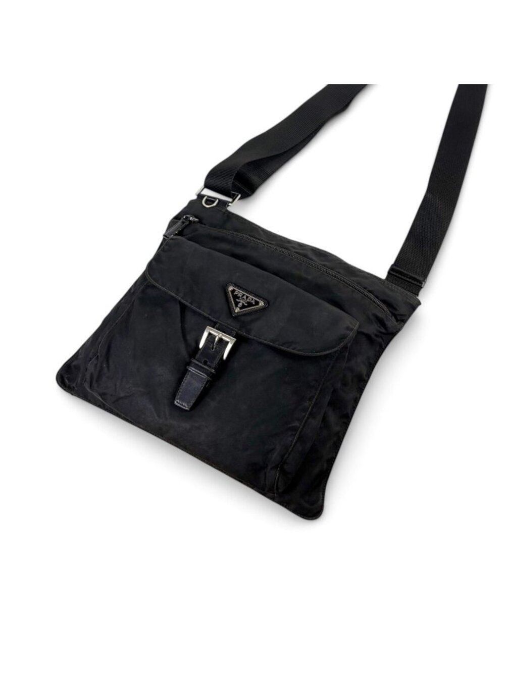 Prada Triangle Logo Cross Nero Black Tessuto Nylon Crossbody